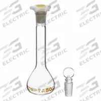 UNITED SCIENTIFIC SUPPLIES INC Glass Flasks: 50 mL, Colorless, Round, A, +/-0.08 mL (MPN FGWM050). Key specifications — Shape: Round; Tolerance: +/-0.08 mL; Body Color: Colorless; Brand: UNITED SCIENTIFIC SUPPLIES INC; Compatible with Stopper Size: 14/23; USP Specification: Type I.