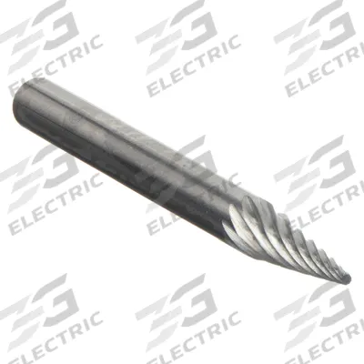 APPROVED VENDOR Carbide Bur: Pointed-End Cone, SM-41, Single Cut, 1/8" x 3/8" Head - Single-Cut Pointed-End Cone Burs
