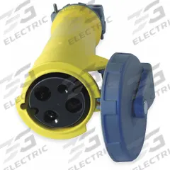 HUBBELL Pin and Sleeve Connector: Yellow, 125V AC, Single Phase, 100 A, 2 Pole, 3 Wire (MPN HBL3100C4W). Key specifications — Brand: HUBBELL.