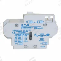 EATON Auxiliary Contact: 1NO, 10 A Max Current (AC), Side Mount, Side-Mounted (MPN C320KGS1). Key specifications — Brand: EATON; Compatible with Series: Freedom.