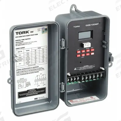 TORK Electronic Timer: 365 day, Astronomic, 120/208-240/277V AC, DPDT - Digital Timer Switches