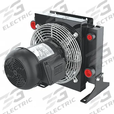 AKG Forced Air Oil Cooler: 17 hp Heat Removed, 70 gpm Max. Flow, 377 psi Max. Pressure - AC Motor Driven Forced Air Oil Coolers