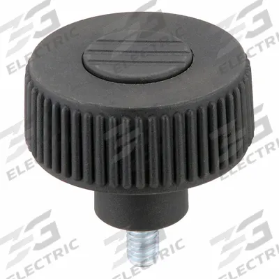 KIPP Hand Knob: Knurled, Plastic w/ Steel Thread, M6 Thread, 10 mm Thread Lg - Knurled Knobs with Threaded Stud