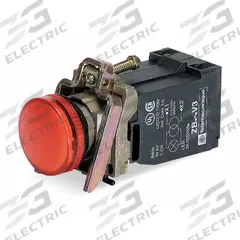 SCHNEIDER ELECTRIC Pilot Light: 22 mm Panel Mounting Size, Red, Incandescent, XB4 Series (MPN XB4BV34). Key specifications — Series: XB4; Brand: SCHNEIDER; Includes Push-To-Test: No Push-To-Test Included.