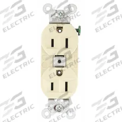 BRYANT Receptacle: Duplex, 5-15, Ivory, 125V AC, 15 A, 2 Pole / 3 Wire (MPN 5262BI)