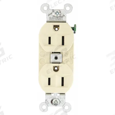 BRYANT Receptacle: Duplex, 5-15, Ivory, 125V AC, 15 A, 2 Pole / 3 Wire (MPN 5262BI) - General Purpose Receptacles