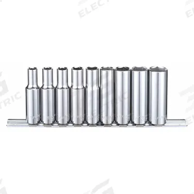 WESTWARD Socket Set: 3/8 in Drive, 9 Piece, 6-Point, SAE - SAE & Metric Socket Sets