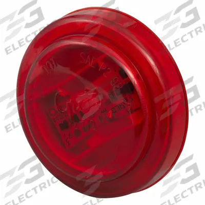 GROTE Clearance Marker Lamp: Clearance Light, LED, Round, Red, Bracket/Grommet - Clearance Lights