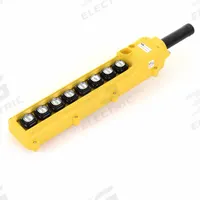 KH INDUSTRIES Pendant Control Station: (8) Push Buttons, 1NO, No Legend, NEMA 4/4X, (8) Push Buttons (MPN CPH08-C3C-000A). Key specifications — AC Contact Rating: 5 A @ 125/240 V; Action: Momentary/Momentary/Momentary/Momentary/Momentary/Momentary/Momentary/Momentary; DC Contact Rating: 0.4 A @ 120 V; Enclosure Material: Thermoplastic; Hub Style: Dead-End; Legend: No Legend; Operator Configuration: (8) Push Buttons; Brand: KH INDUSTRIES.