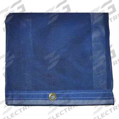 MAURITZON Tarp: 23.17 ft Lg, 13.5 ft Wd, Std Duty, 5 mil, Vinyl, Blue, 10 oz/sq yd - Mesh Tarps