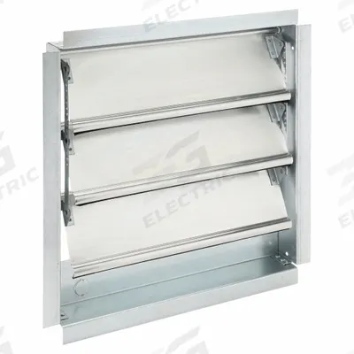 Dayton 17"H-W 4.5"L Aluminum Backdraft Damper: For 12 in Fan, Single Panel, 17 in H - Ceiling/Roof-Mount Backdraft Dampers
