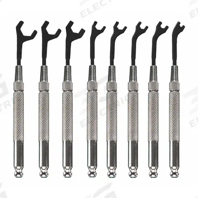 MOODY TOOL Open End Wrench Set: Alloy Steel, Steel Plated, 8 Tools - Metric, Single End, Open End Wrench Sets with Interchangeable Handle