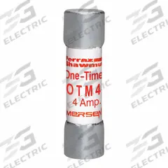 MERSEN Fuse: OTM Series, Midget, Fast-Acting, 4 A, 250 V AC, 13/32 in x 1 1/2 in, Non-Indicating (MPN OTM4). Key specifications — attr1287209: OTM; attr211192: MERSEN.