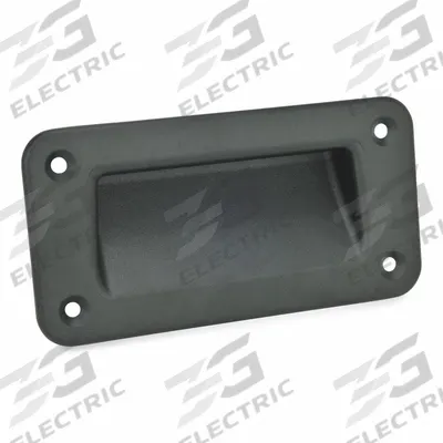 JW WINCO Recessed Pull Handle: Unthreaded Holes, Zinc, Black, Tray, 6.1 in Overall Lg - Angled Inset Pull Handles