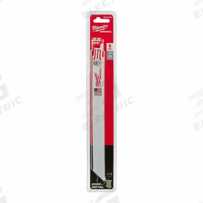 MILWAUKEE Reciprocating Saw Blade: 18 Teeth per Inch, 9 in Blade Lg, 0.04 in Blade Thick - Thin-Metal-Cutting Blades