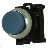 EATON Extended Push Button: Blue, 22 mm Mounting Size, Metallic, Momentary (MPN M22M-DH-B). Key specifications — Brand: EATON; Action: Momentary; Series: M22; Push Button Material Type: Metallic.