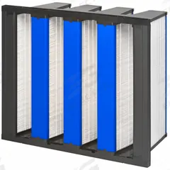 GRAINGER V-Bank Air Filter: 20 in x 24 in x 12 in, Synthetic, Single Header, 4 Vs, Downstream Face (MPN 33E941). Key specifications — Brand: GRAINGER; Frame or Header Material: Plastic; Media Material: Synthetic; Filters Out: Legionella.