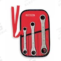 PROTO Box End Wrench Set: Alloy Steel, Chrome, 3 Tools, 3/8 in to 3/4 in Range of Head Sizes, Pouch (MPN J1190B). Key specifications — attr324927: PROTO; attr309452: Pouch; attr309451: No; attr309461: Chrome; attr309460: Alloy Steel; attr309463: No; attr309449: 3/8 in to 3/4 in.