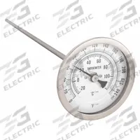 APPROVED VENDOR Dial Thermometer: 0°F to 250°F /-20°C to 120°C, 9 in Stem Lg, 3 in Dial Dia (MPN 1NFZ2). Key specifications — Accuracy: ±1 % @ 41 to 200 °F, ±1.5 % Otherwise; Brand: APPROVED VENDOR.