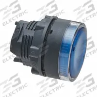 SCHNEIDER Flush Push Button: Blue, 22 mm Mounting Size, Non-Metallic, Momentary (MPN ZB5AW36). Key specifications — Brand: SCHNEIDER; Action: Momentary; Series: XB5; Push Button Material Type: Non-Metallic.