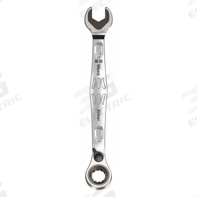 WERA Combination Wrench: Alloy Steel, Nickel Chrome, 15/32 in Head Size, 6 5/8 in Overall Lg - SAE Spline Ratcheting Combination Wrenches