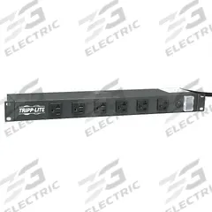 TRIPP LITE Power Distribution Unit: 120V AC, 12 Outlets, NEMA 5-20R, Non-Metered, 1 RU, Front Facing (MPN RS1215-20). Key specifications — Plug Type: NEMA 5-20P; Brand: TRIPP LITE; Maximum Input Voltage: 120V AC; Receptacle Type: NEMA 5-20R; Mounting Location: Horizontal Rack; Facing: Front.