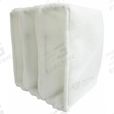 GRAINGER Cube Air Filter: 20 in x 20 in x 15 in, 3 Pockets, Synthetic, Blue/White - 3-Ply Cube Air Filters