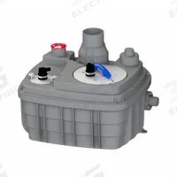 SANIFLO Simplex Vortex System: 15.9 gal, 1 hp, 240V AC, 105 gpm Flow Rate @ 10' of Head, With Alarm (MPN 049). Key specifications — Rated Voltage: 240V AC; Discharge Location: Top; Brand: SANIFLO; Switch: Electronic.