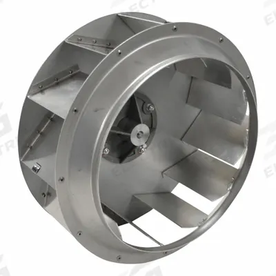 CANARM Blower Wheel: Backward-Inclined, 16 1/2 in Dia, 7 9/16 in W, CCW Hub End - Backward-Inclined Blower Wheels