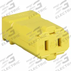 HUBBELL Straight Blade Connector: 1-15R, 125V AC, 15 A, 2 Pole, 2 Wire, Yellow (MPN HBL5869VY)