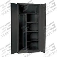 HALLOWELL Storage Cabinet: 60 in x 24 in x 78 in, 4 Shelves, Swing Handle & Padlock Hasp, Adj, Solid (MPN HW6CC0478-4CL). Key specifications — attr113700: Adjustable; attr113673: Frame; attr113674: Dark Gray; attr113686: No; attr113685: Assembled; attr113675: Hanging Rods; attr66488: HALLOWELL; attr113676: Hanging Rod and Shelves.