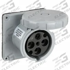 HUBBELL Pin and Sleeve Receptacle: Gray, 125/250V AC, Single Phase, 100 A, 3 Pole, 4 Wire (MPN M4100R12). Key specifications — Brand: HUBBELL.