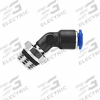 AIGNEP Swift Fit Push To Connect Fitting: 1/2 in OD x 1/2 in Pipe Size, Nylon, 53 mm Overall Lg (MPN 85170-08-08). Key specifications — Brand: AIGNEP; Color: Black/Blue; Thread Size A: 1/2.