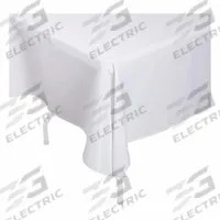 R&R TEXTILE Tablecloth: Rectangle, White, 72 in Overall Lg, 52 in Overall Wd, Polyester (MPN AT-Signature-52x72-9680-White). Key specifications — Material: Polyester; Brand: R&R TEXTILE.