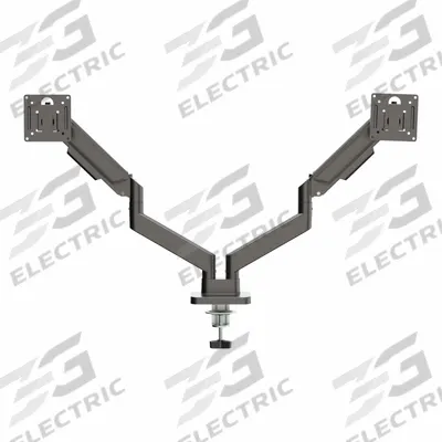 KS Monitor Stand: Black, Aluminum/Plastic/Steel, Bracket Plates Mount - Dual Computer Monitor Arms