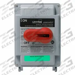 LEVITON Disconnect Switch: Non-Fusible, 40 A, Single or Three Phase, 600V AC, Non-Metallic (MPN MS4X-403). Key specifications — Environment: Indoor/Outdoor; Phase: Single or Three; Housing Material: Thermoplastic; Standards: UL508; Brand: LEVITON; For Environment: Indoor & Outdoor Rated.