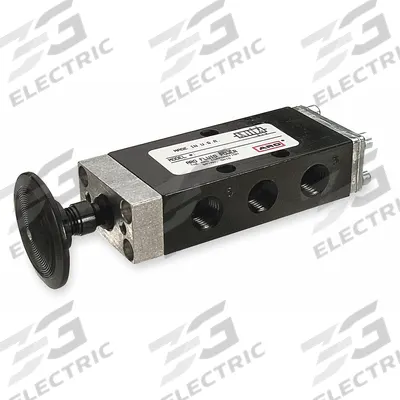 ARO Manual Air Control Valve: E, Four-Way / Two-Position, Button, Black - ARO E Series Manual Air Control Valves