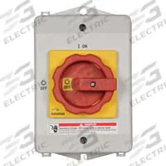 SIEMENS Safety Switch: Non-Fusible, 30 A, Three Phase, Non-Metallic (MPN 3LD22641GP530US2). Key specifications — Environment: Indoor/Outdoor; Phase: Three; Handle Color: Red/Yellow; Housing Material: Plastic; Standards: CSA Certified; Brand: SIEMENS; For Environment: Indoor Rated.