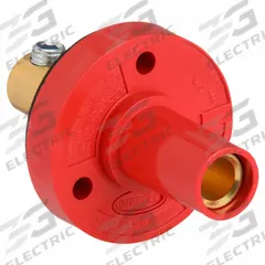 Single Pole Receptacle: Red, Straight Taper Nose Mating, Double Set Screw Termination, 150 A (MPN HBL15FRR). Key specifications — Series: 15; Receptacle Gender: Female; Brand: HUBBELL.