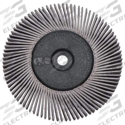 SCOTCH-BRITE Radial Bristle Brush: Type A, 6 in Dia x 1/2 in Wd, 1 in Arbor, Ceramic - Deburring Radial Bristle Brushes for All Metals