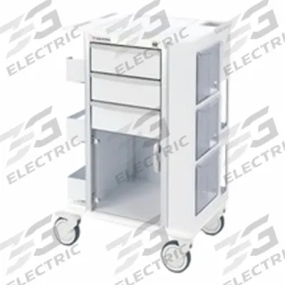 MARKETLAB Medical Procedure Cart: Aluminum, (2) Swivel/(2) Swivel with Brake, White - Medical Procedure Carts
