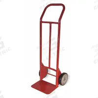 DAYTON General Purpose Hand Truck: 1,000 lb, Flow-Back Handle, Red, Steel, Tread on Core, 8 in Wheel (MPN 2W157). Key specifications — Brand: DAYTON; Color: Red.