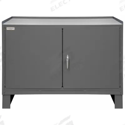 DURHAM MFG Cabinet Workbench: Steel, 48 in x 24 in, 2,000 lb Overall Load Capacity - Cabinet Benches with Shelves