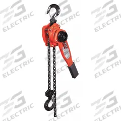 DAYTON Lever Chain Hoist: Hook Mounted - No Trolley, 1,500 lb Lifting Capacity, 15 ft Lift Lg, Steel (MPN 48ME55). Key specifications — Body Material: Steel; Brand: DAYTON; Operating Position: Vertical; Overload Protection Included: No.