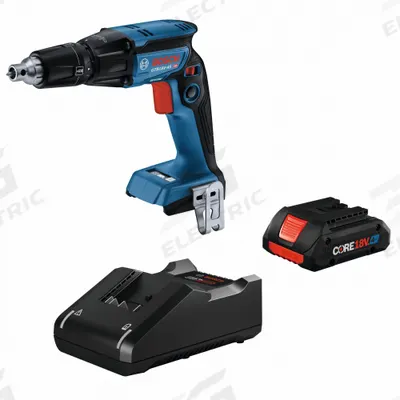 BOSCH Screwgun Kit: 1/4 in Drive Size, 4,500 RPM No Load Speed, Brushless, (1) 4.0 Ah - Bosch Cordless Screwdrivers