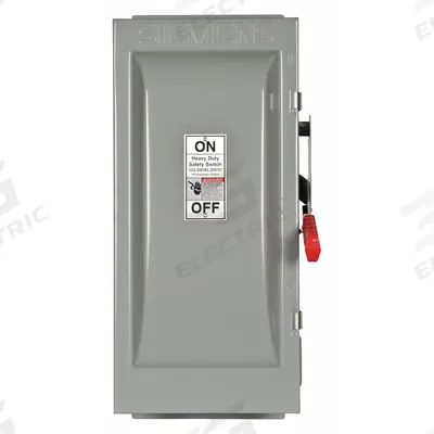 Siemens Safety Switch: Fusible, 100 A, Three Phase, 240V AC, Galvanized Steel - Fusible Safety Switches