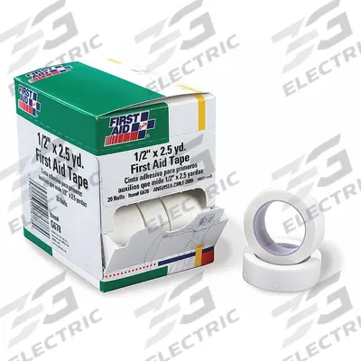 FIRST AID ONLY First Aid Tape: White, 2 1/2 yd Roll Lg, 1/2 in Tape Wd, Standalone - Cloth First Aid Tapes