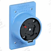 HUBBELL Locking Receptacle: Non-NEMA, Blue, 250V DC/600V AC, 20 A_30 A Current Rating, 4 Poles (MPN HBL25403). Key specifications — Brand: HUBBELL.