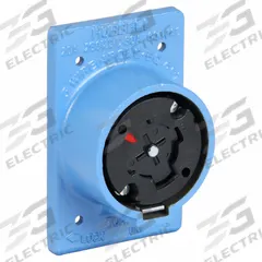 HUBBELL Locking Receptacle: Non-NEMA, Blue, 250V DC/600V AC, 20 A_30 A Current Rating, 4 Poles (MPN HBL25403). Key specifications — Brand: HUBBELL.