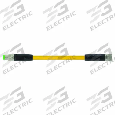 MURRELEKTRONIK Cordset: M8 Male Straight X M8 Female Straight, 3 Pins, Yellow, PUR - Double-Ended Cordsets with PUR Jacket for Twisting Applications